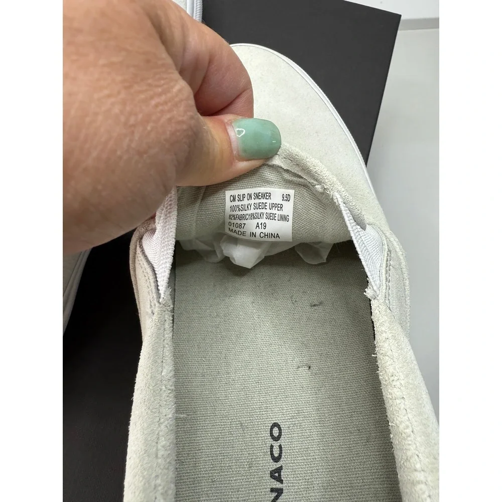 Club Monaco‎ Mens Silky Suede Slip On Sneakers Pale Grey 9.5D NEW